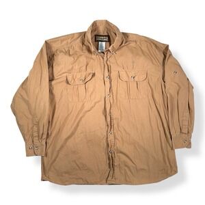 Remington Men's Outdoor Button-Up Shirt 2XL Khaki Cotton Workwear